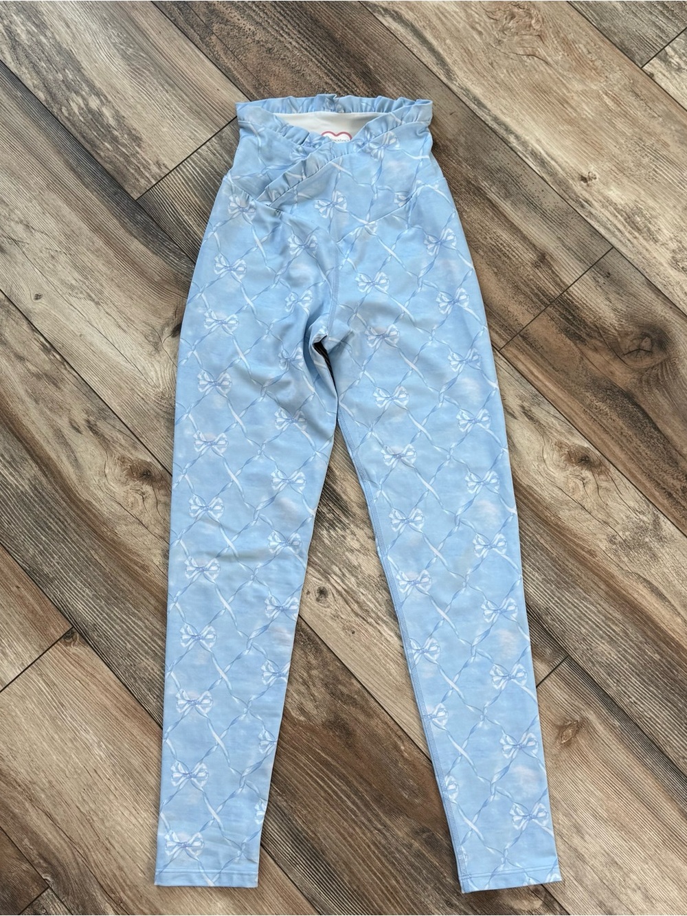 LoveShackFancy Light Blue Floral Print Leggings